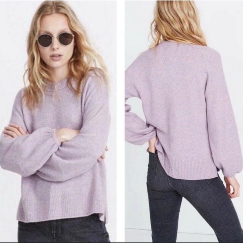Madewell Lilac Payton Pullover Sweater in Coziest Yarn #AD041